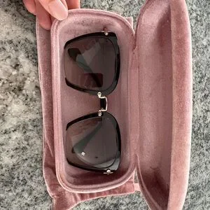 Miu Miu Black Sunglasses with Pink Velvet Case Miu Miu Black Sunglasses with Pink Velvet Case main image 3